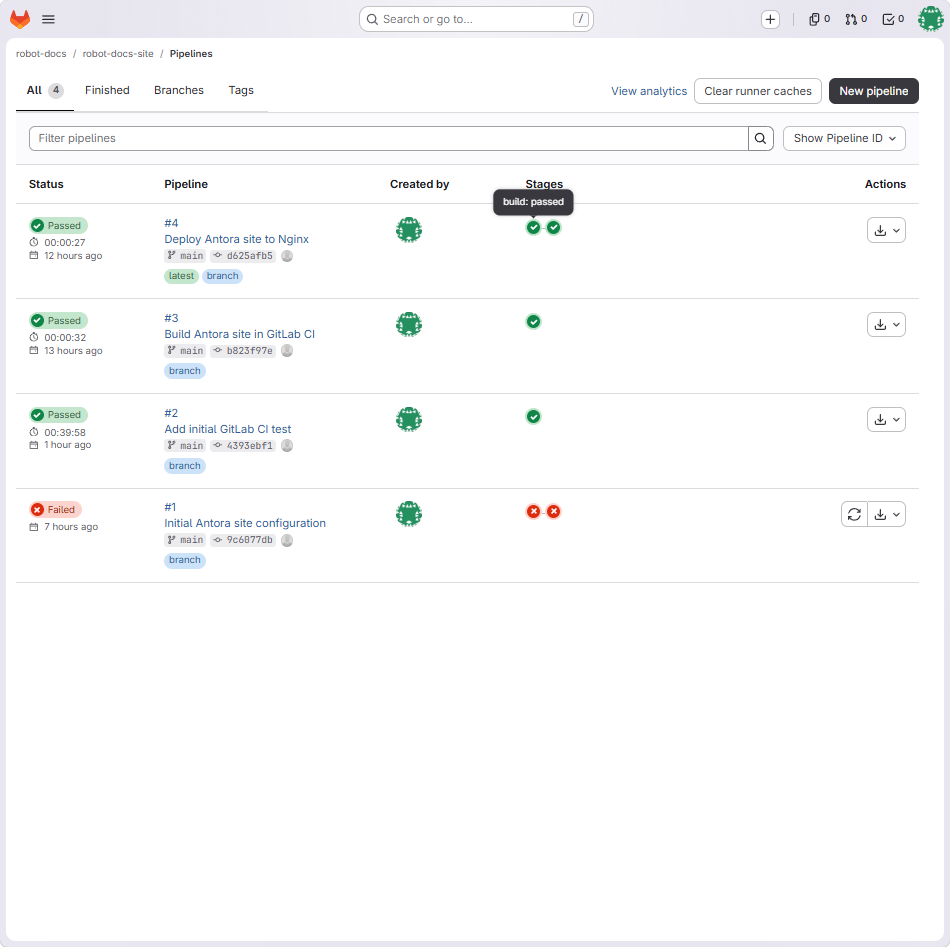 Build Deploy 两阶段成功的 Pipeline
